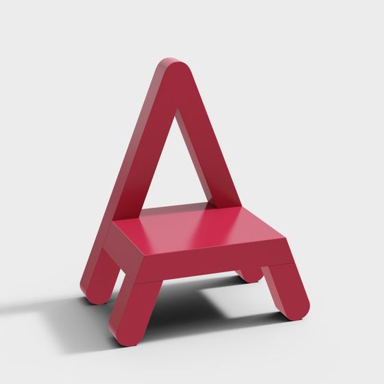 Triangular Stool 3D model for Modern Interiors