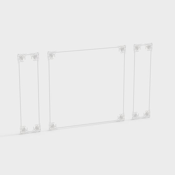 Victorian Frame Low Poly 3D Model for Creative Projects