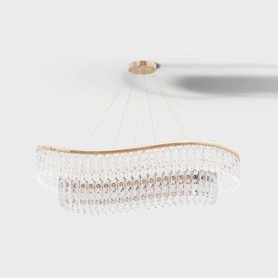 Elegant Low-Poly Crystal Chandelier 3D model