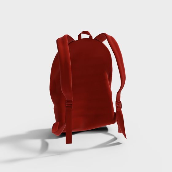 Stylish Red Backpack 3D model