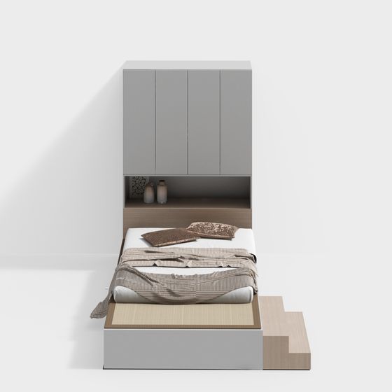 Urban Rest Bed 3D model - Modern Minimalist Design