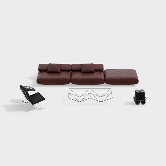 Urban Comfort Low-Poly Sofa 3D model