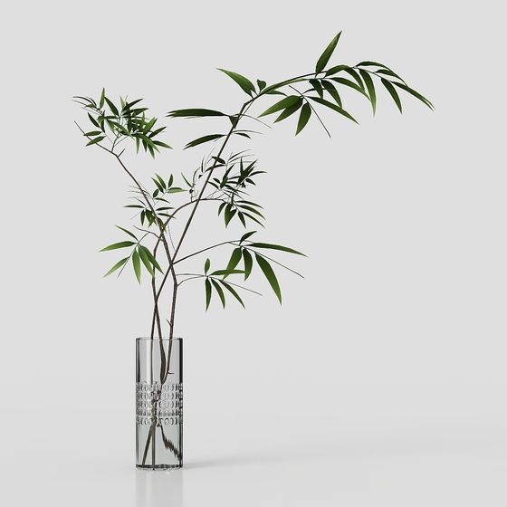 Bamboo Branch Vase 3D model