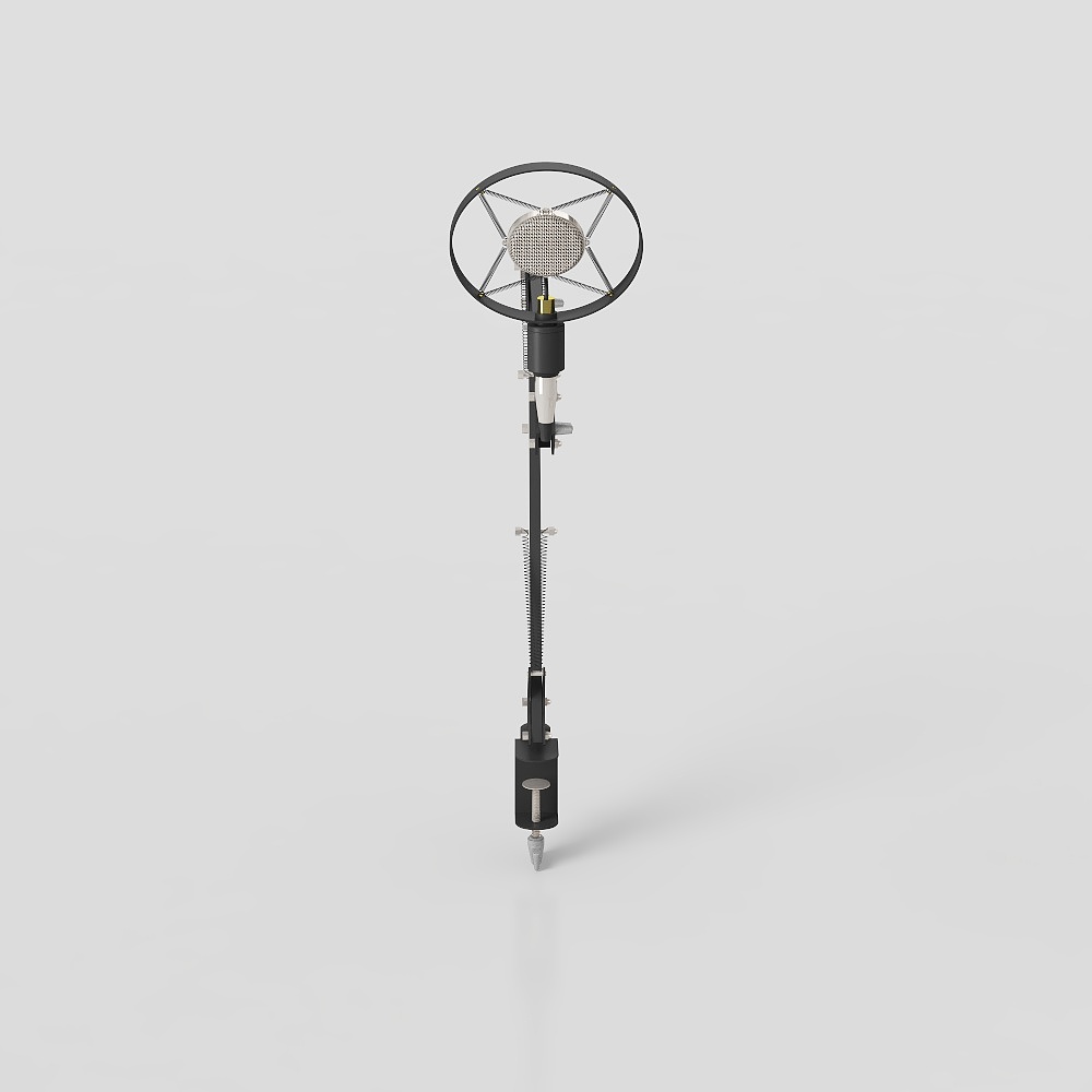 Stylish Microphone 3D Model for Modern Recording Studios