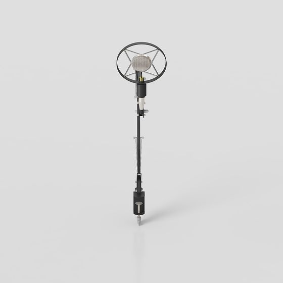 Stylish Microphone 3D Model for Modern Recording Studios