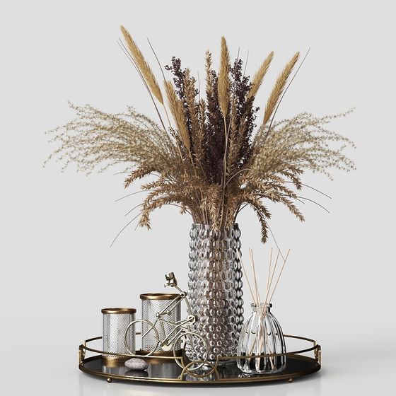 Dried Flower Decorative Piece 3D model