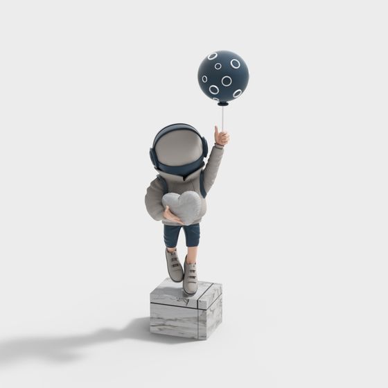 Charming Low-Polygon Space Astronaut 3D Model