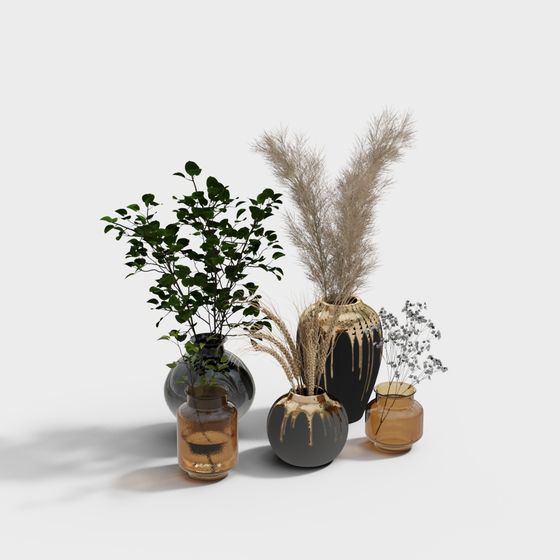 Boho Vase Collection 3D model