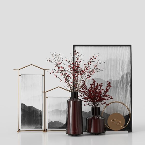 Elegant Low-Poly Black Glass Vase 3D model