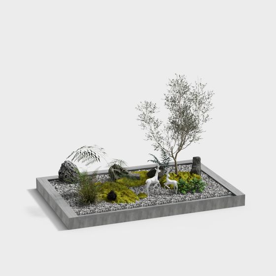 Zen Garden 3D model for Tranquil Settings