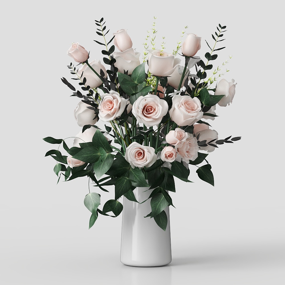 Elegant Bouquet 3D Model – Low-Poly Floral Design