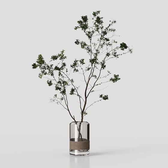 Lively Low-Polygon 3D Branch Model for Creative Designs