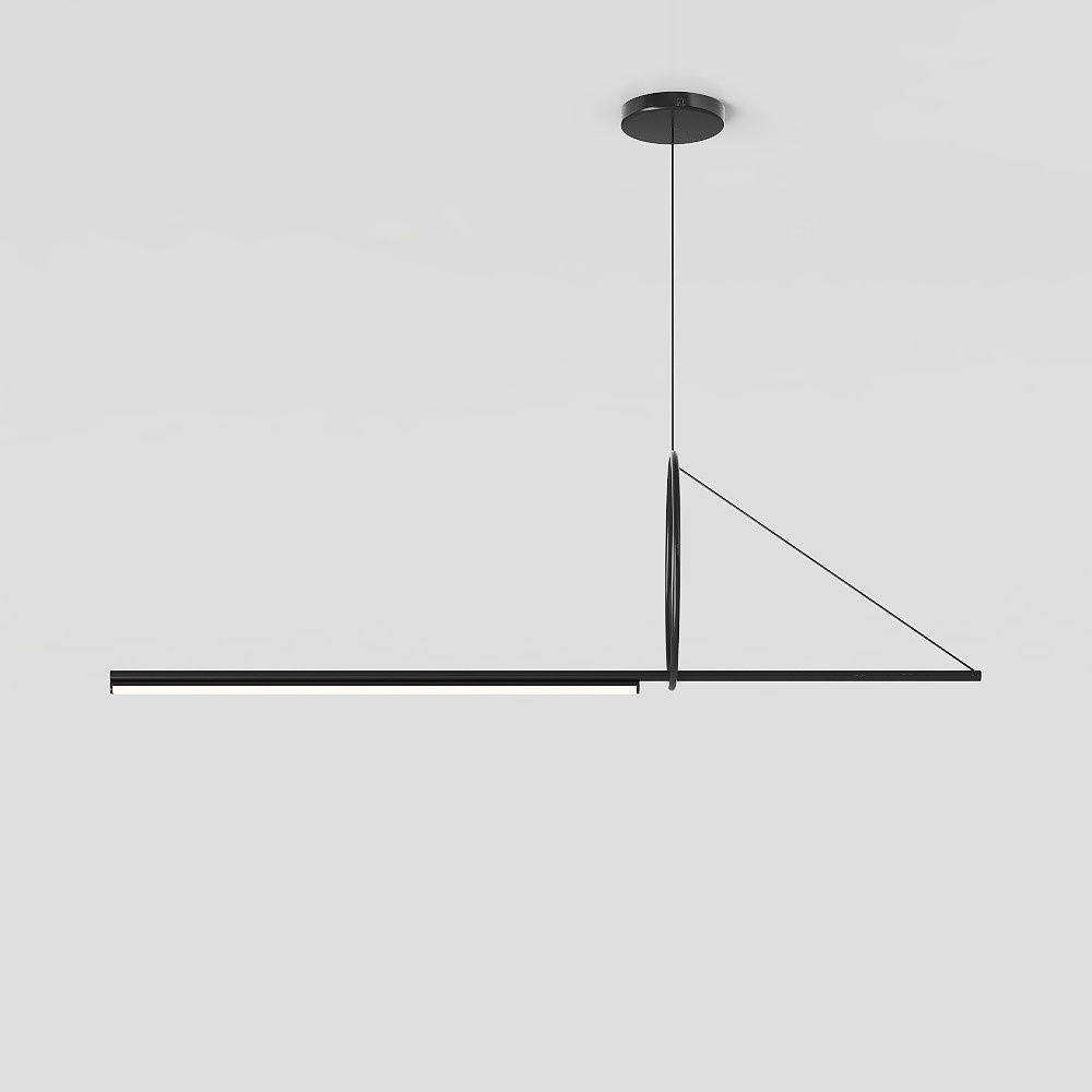 Sleek Black Pendant Light 3D model