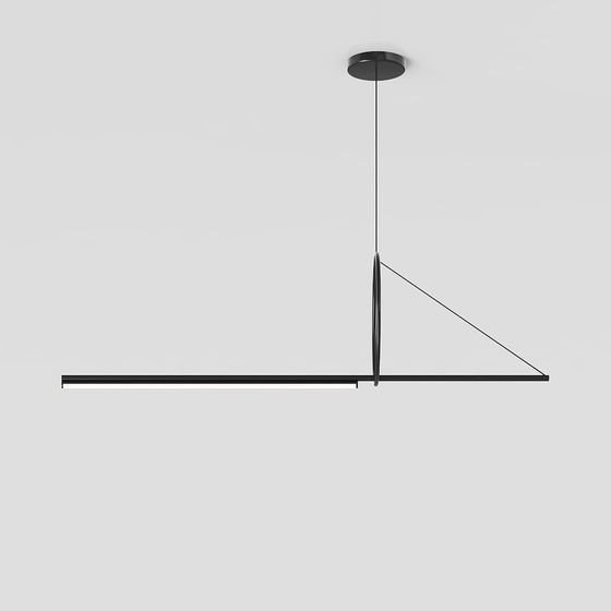 Modern Minimalist Black Pendant Light 3D model