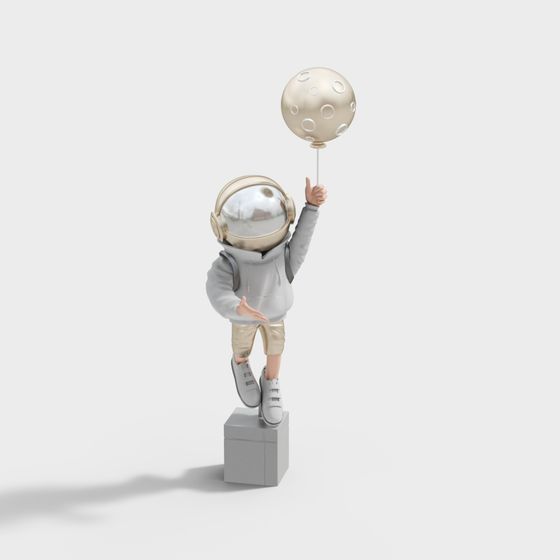 Charming Astronaut 3D Model for Creative Projects