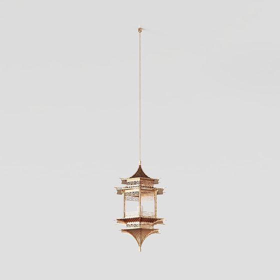 Hanging Oriental Lantern 3D model
