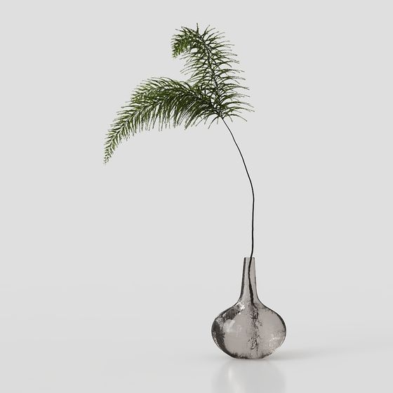 와비사비 침실 화병 녹색 식물