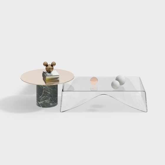 Sleek Low-Poly Coffee Table 3D model