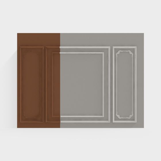 Vintage Panel Door 3D model
