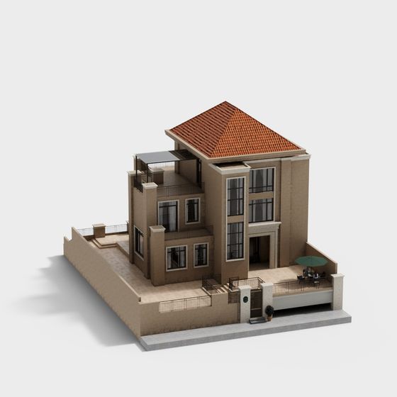 Modern Style Residential 3D Model