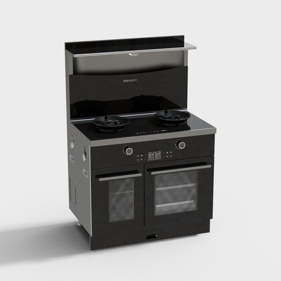 Sleek Modern Kitchen Stove 3D model