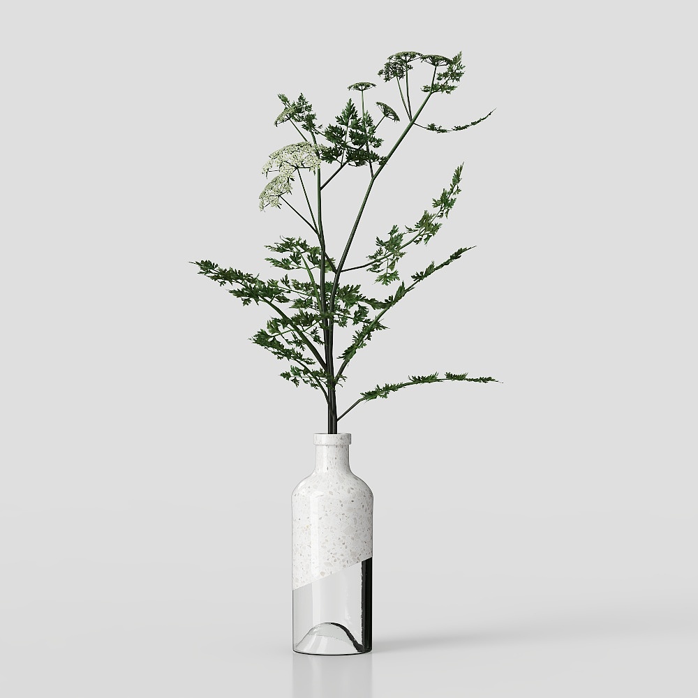 簡約客廳花瓶綠植物