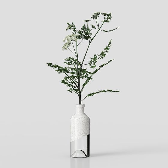 シンプルなリビングルームの花瓶グリーンプラント