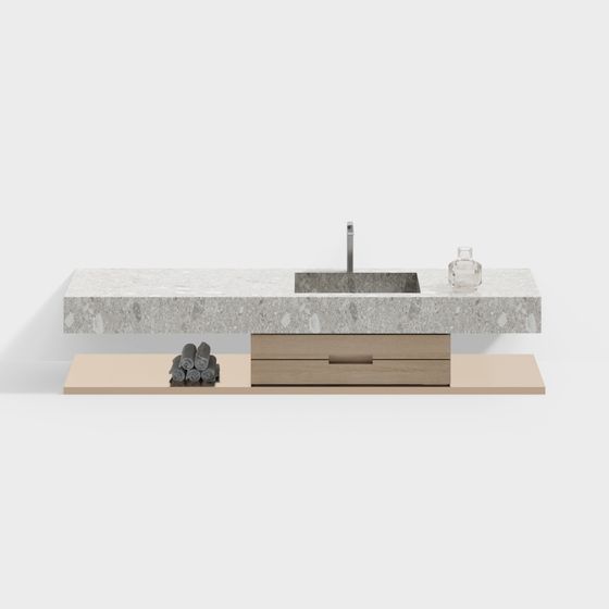 Concrete Countertop Sink 3D model