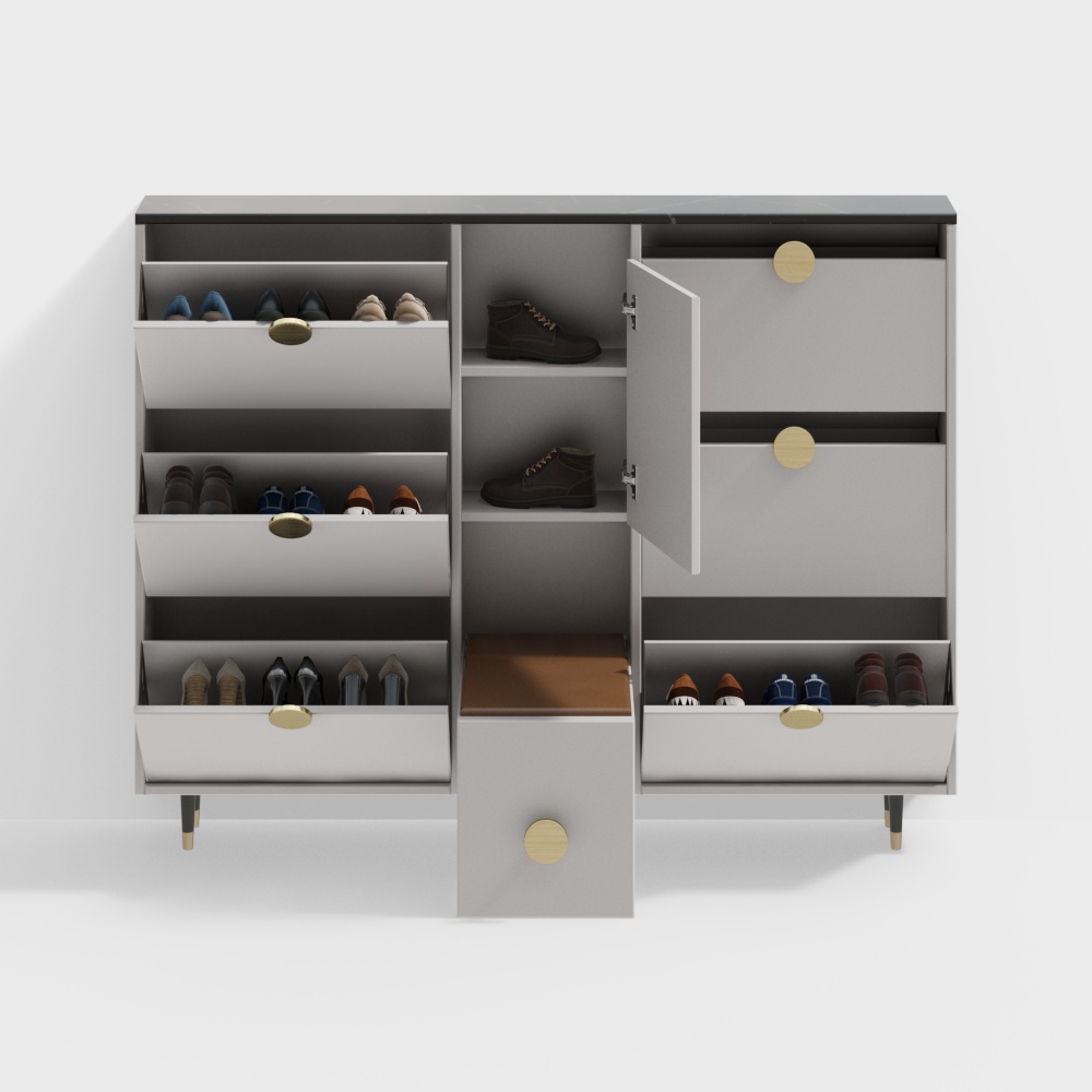 Armoire à chaussures diagonale pour chambre moderne