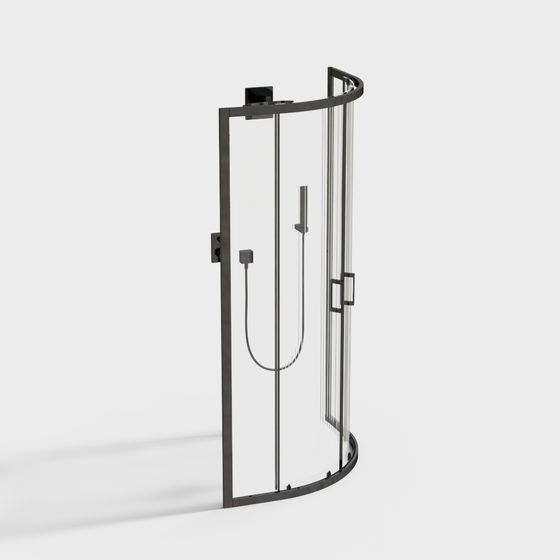 Sleek Curved Shower Room 3D model
