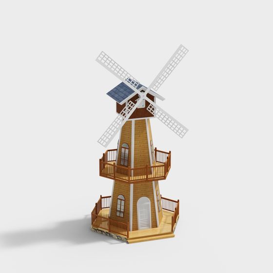 Charming Windmill 3D Model for Creative Projects