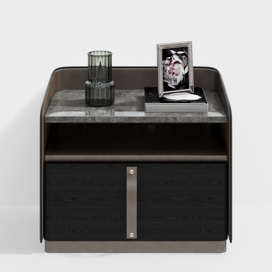 Elegant Low-Poly Nightstand 3D model