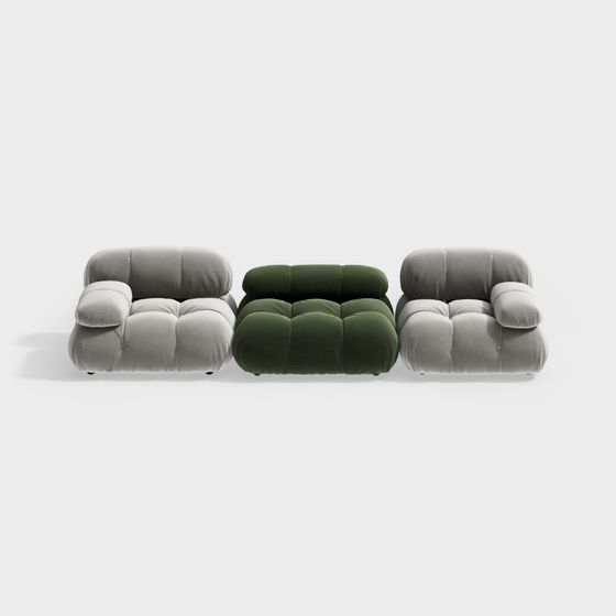 Stylish Low-Polygon Sofa 3D model