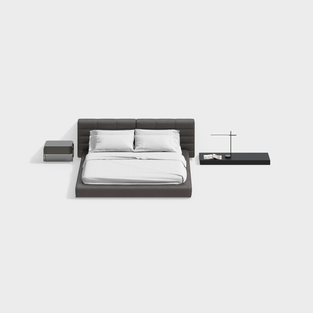 Modern bedroom with double bed