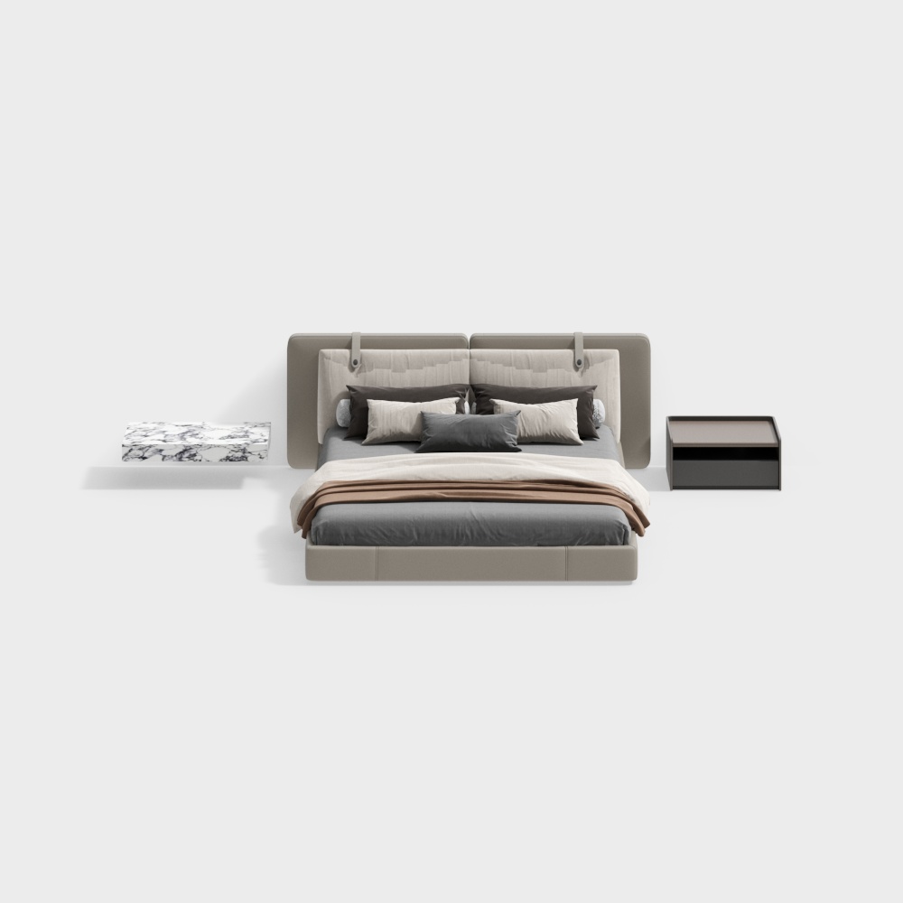 Chambre avec lit double moderne