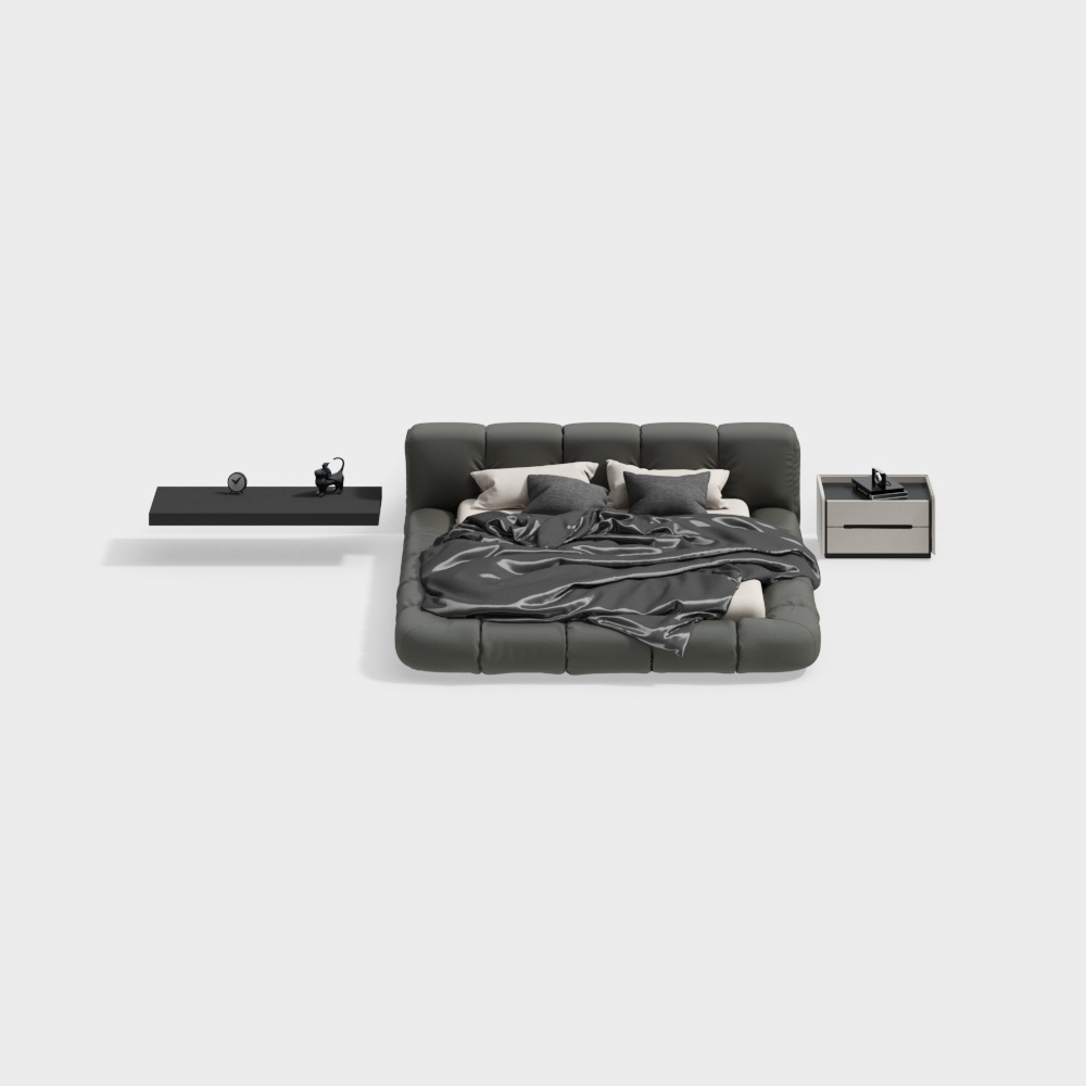 モダンなダブルベッドのある寝室