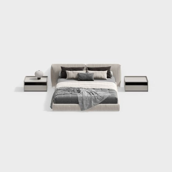 ห้องนอนที่มีเตียงคู่