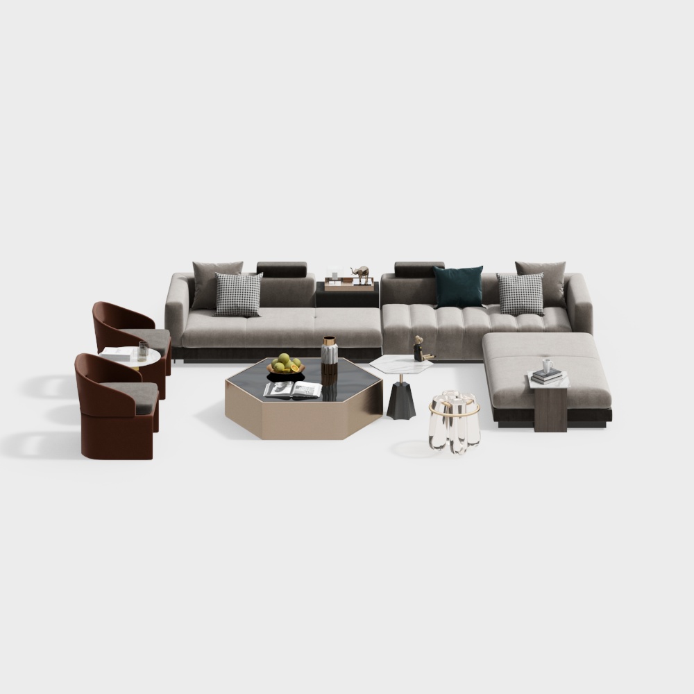 Modern light luxury living room combination sofa
