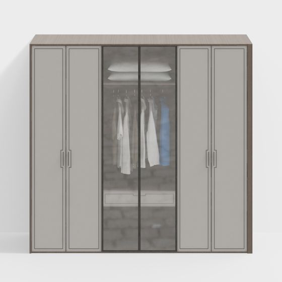 Modern Minimalist Wardrobe 3D model