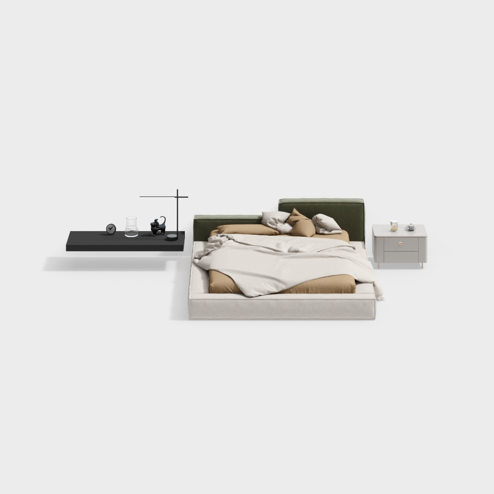 ห้องนอนที่มีเตียงคู่