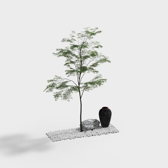 Low Poly 3D Tree Model for Natural Scenes