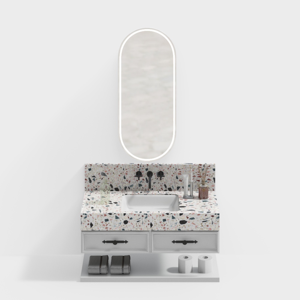 French bathroom cabinet