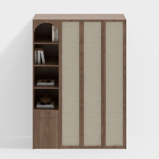 Unique Wood Bookcase 3D model