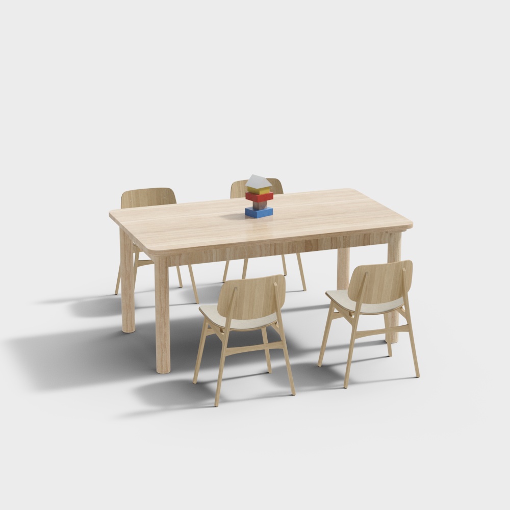 Combinación de mesas y sillas de jardín de infantes moderna