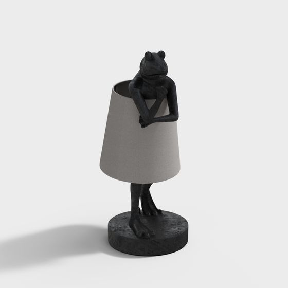 Thoughtful Frog 3D Model for Creative Spaces