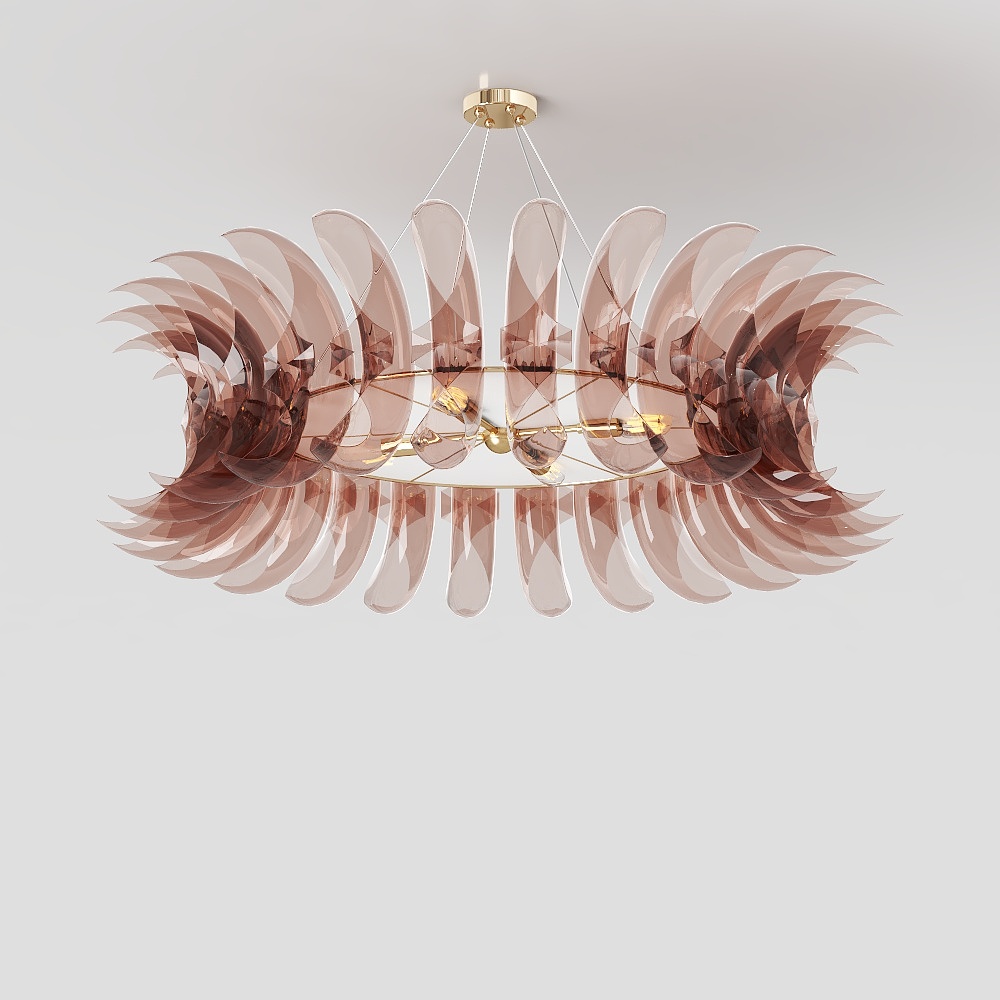 Modern light luxury hotel glass crystal chandelier