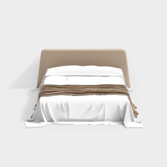 Stylish Low-Polygon Bed Frame 3D model