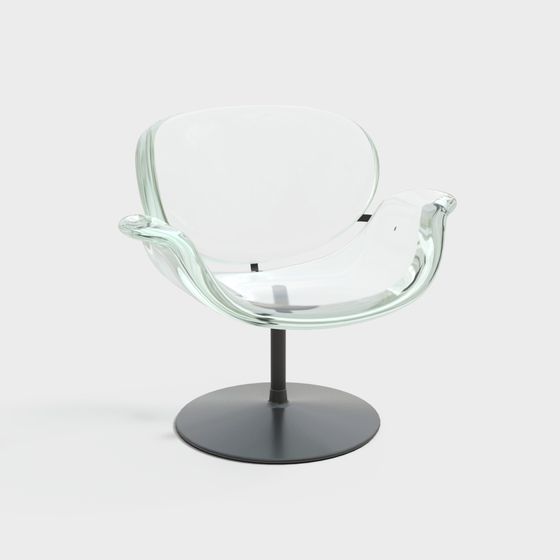 Transparent Glass Armchair 3D model