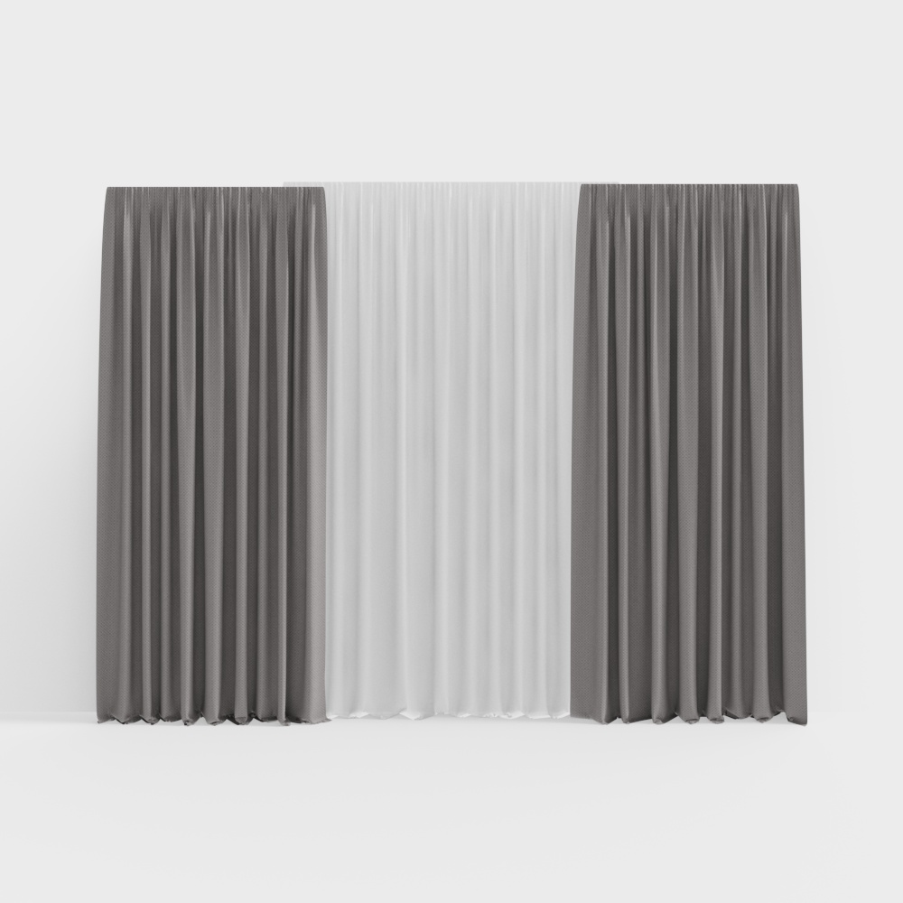 Elegant Curtain 3D Model for Interior Design