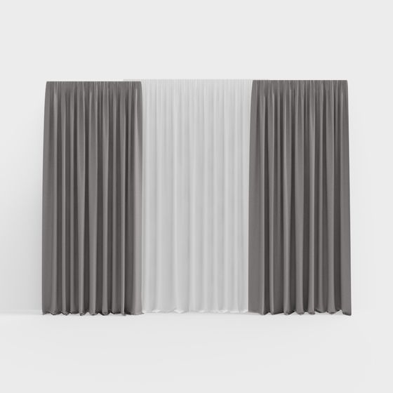 Elegant Curtain 3D Model for Interior Design